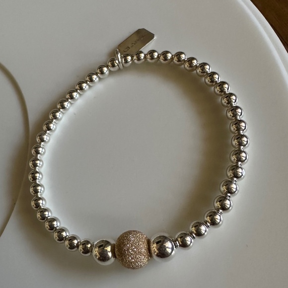 Sterling Silver Stretch Bracelet with 14K Gold Filled Stardust Spacer - Picture 8 of 9
